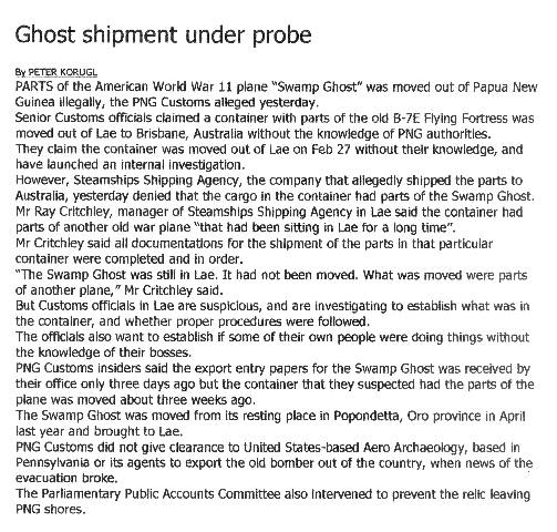 Ghost shipment under probe